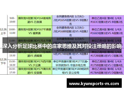 深入分析足球比赛中的庄家思维及其对投注策略的影响